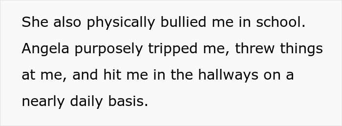 Text describing a woman's happiness that her toxic sis is infertile, detailing physical bullying and damage. Text describing a woman's happiness that her toxic sis is infertile, detailing physical bullying and damage.