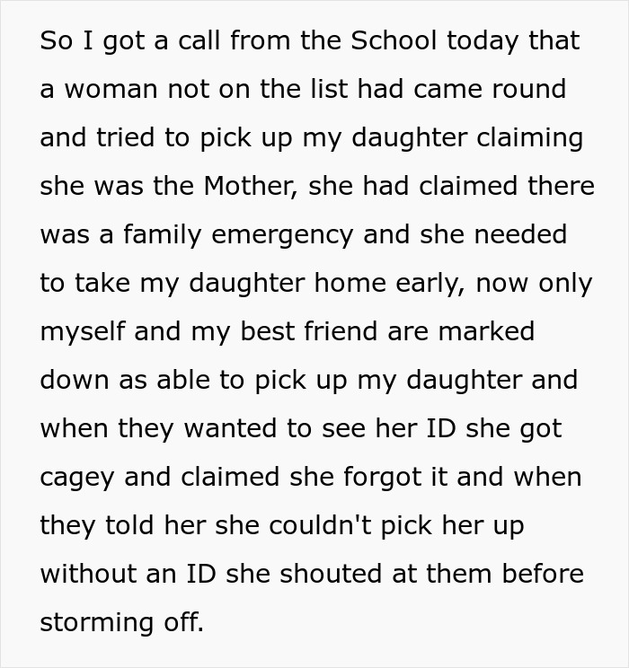 Text detailing how a woman's troubled sister tried to kidnap the adopted baby 8 years after the adoption. Text detailing how a woman's troubled sister tried to kidnap the adopted baby 8 years after the adoption.