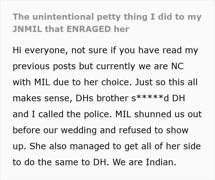 Screenshot of text discussing a bride sending estranged MIL photos of her wedding and the MIL getting angry. Screenshot of text discussing a bride sending estranged MIL photos of her wedding and the MIL getting angry.