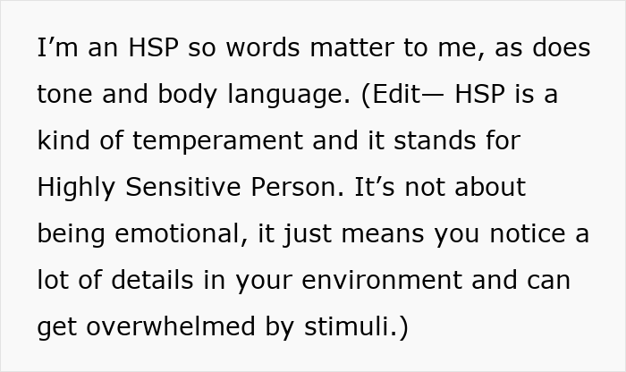 A wife describes her husband's questions putting her on edge, detailing how being an HSP means words, tone, and body language matter. A wife describes her husband's questions putting her on edge, detailing how being an HSP means words, tone, and body language matter.
