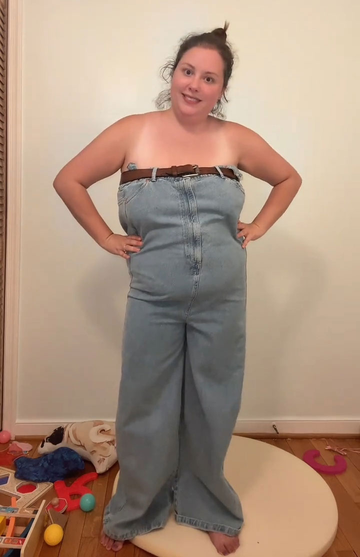 12M People Are Losing It Over This Woman’s Demonstration Of Ridiculous Denim Jumpsuit 12M People Are Losing It Over This Woman’s Demonstration Of Ridiculous Denim Jumpsuit