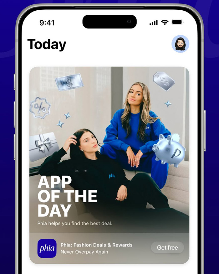 Screenshot of an app display featuring Phia, Bill Gates daughter's startup, now accused of fraud.