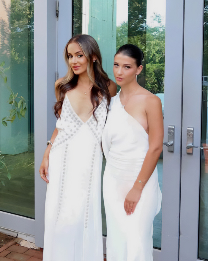 Bill Gates daughter and friend in white dresses. Startup accused of fraud causing prison sentence concerns.