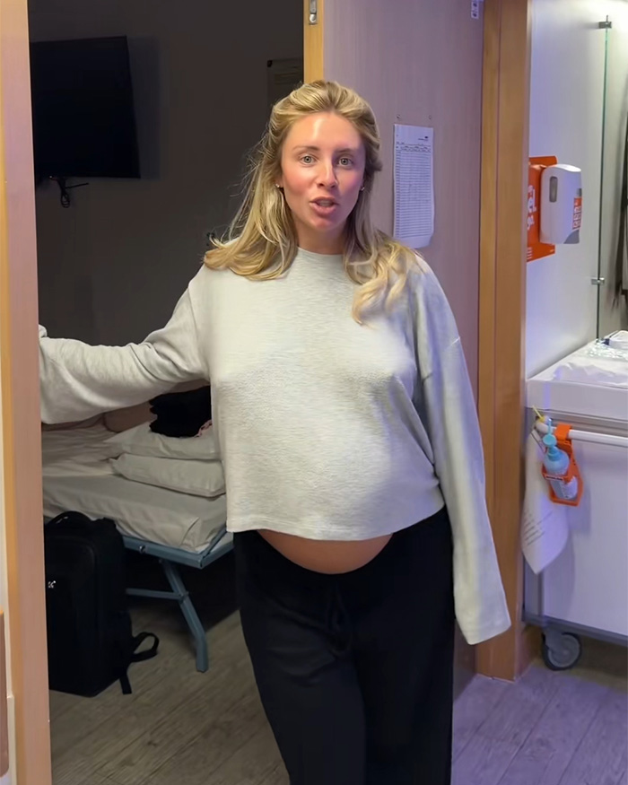 Bonnie Blue, visibly pregnant, stands in a hospital room where Kate Middleton gave birth. Bonnie Blue, visibly pregnant, stands in a hospital room where Kate Middleton gave birth.