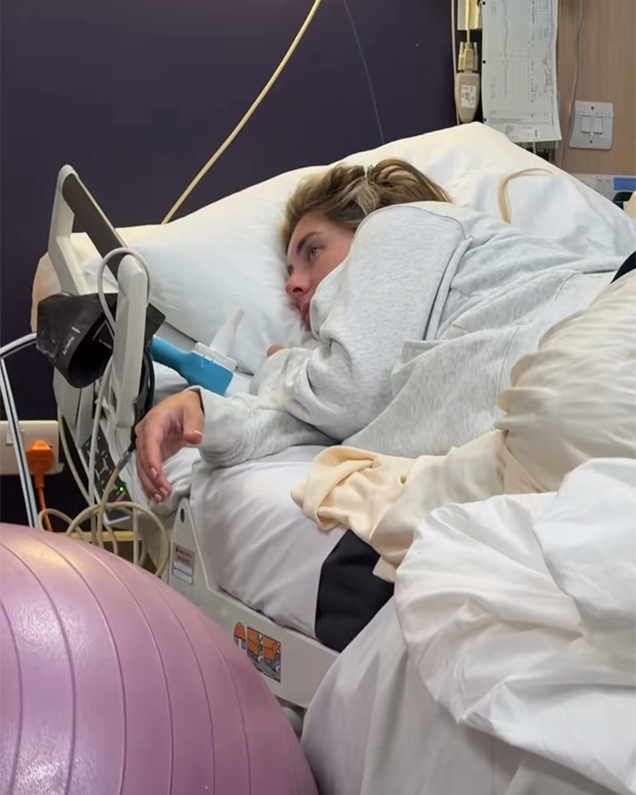 Bonnie Blue resting in the hospital wing, recovering after giving birth to her child. Bonnie Blue resting in the hospital wing, recovering after giving birth to her child.