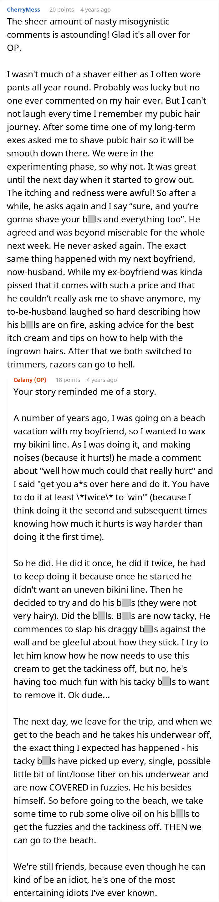 Woman Loses Rose-Tinted Glasses For BF After He Mocks Her Leg Hair Due To His Friends' Comments Woman Loses Rose-Tinted Glasses For BF After He Mocks Her Leg Hair Due To His Friends' Comments