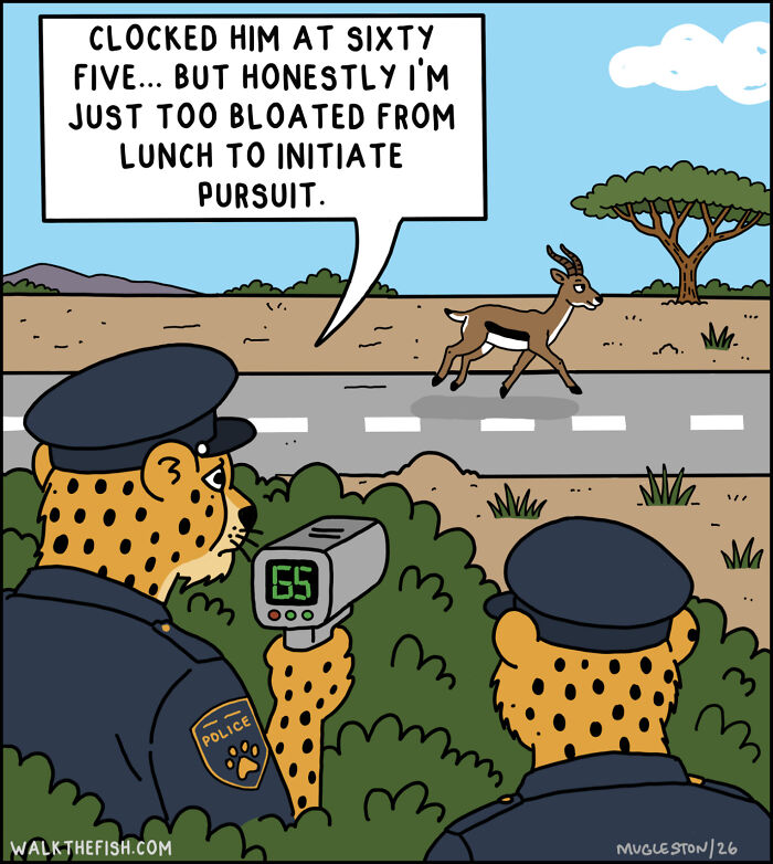 These 30 Single-Panel Cartoons Find The Humor In People Acting Way Too Calm During Absolute Chaos