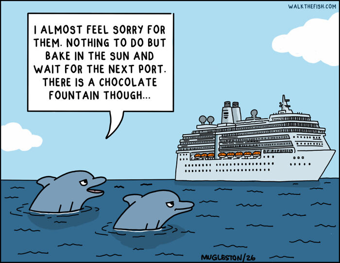 These 30 Single-Panel Cartoons Find The Humor In People Acting Way Too Calm During Absolute Chaos