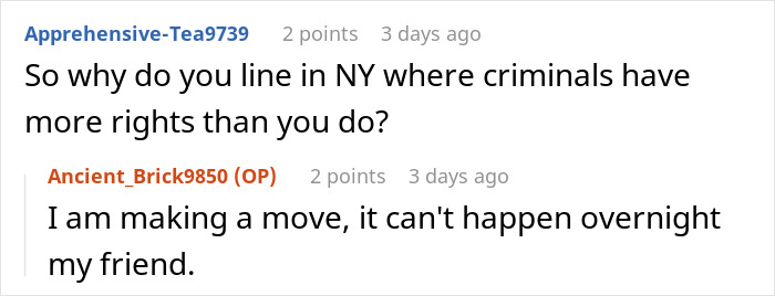 A comment discussing moving from NY due to laws about squatter turning empty property into a filthy nightmare. A comment discussing moving from NY due to laws about squatter turning empty property into a filthy nightmare.