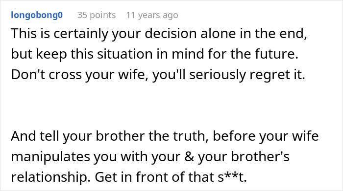 A comment about a husband's decision regarding his wife's jealousy, police call, and potential deportation.