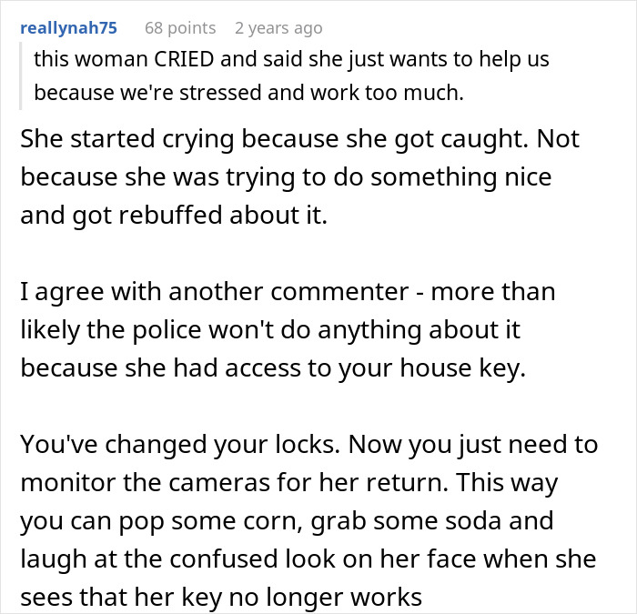 MIL Says She Sneaks Into Son’s Home To Clean, Cameras Show She Does Not Only That MIL Says She Sneaks Into Son’s Home To Clean, Cameras Show She Does Not Only That
