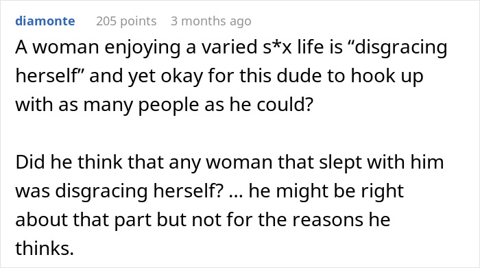 A comment discusses the double standard in an open relationship where a man sleeps with 100 women but shames his partner. A comment discusses the double standard in an open relationship where a man sleeps with 100 women but shames his partner.