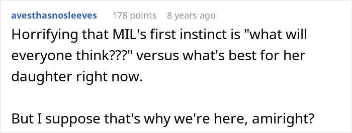 A screenshot of a Reddit comment expressing horror at a MILs actions concerning a furious bride and her fiancee. A screenshot of a Reddit comment expressing horror at a MILs actions concerning a furious bride and her fiancee.