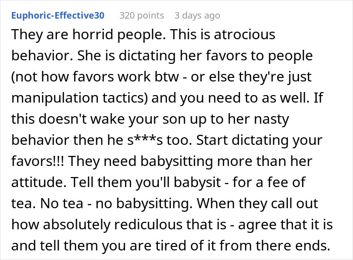 A detailed comment describing the DIL's behavior as atrocious, linking it to the coffee order refusal.