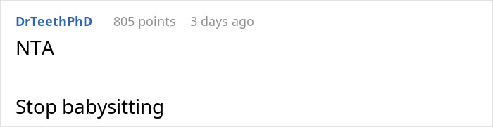 A comment advising the MIL to stop babysitting, in the context of the coffee order and son's demands.