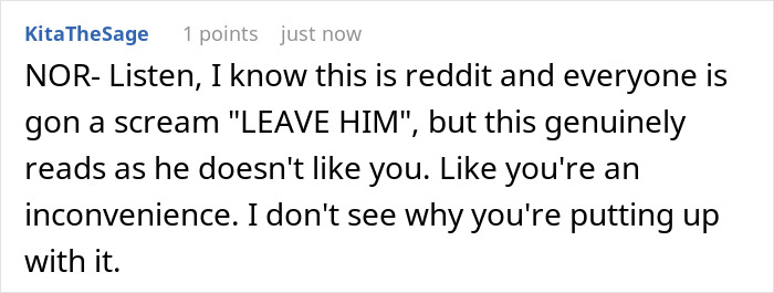 A comment on a post about a husband who left a pregnant woman, suggesting the husband doesn't like her. A comment on a post about a husband who left a pregnant woman, suggesting the husband doesn't like her.