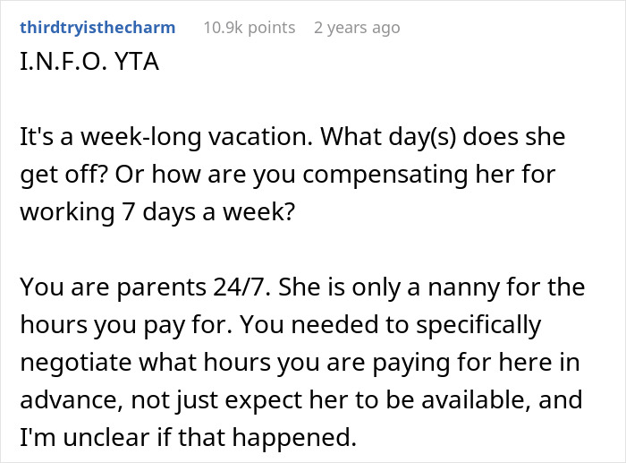 Man Thinks He’s In The Right Just Because He Pays His Nanny More, Internet Gives Him A Reality Check Man Thinks He’s In The Right Just Because He Pays His Nanny More, Internet Gives Him A Reality Check