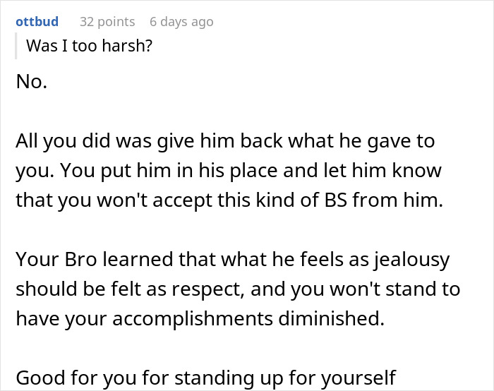 Woman Gives Brother A Harsh Reality Check After His Insane Take On Her Life