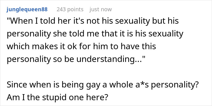 32YO Thinks That Being Gay Is His License To Be Rude To Bro's In-Laws, Gets Snubbed By 17YO Cousin 32YO Thinks That Being Gay Is His License To Be Rude To Bro's In-Laws, Gets Snubbed By 17YO Cousin