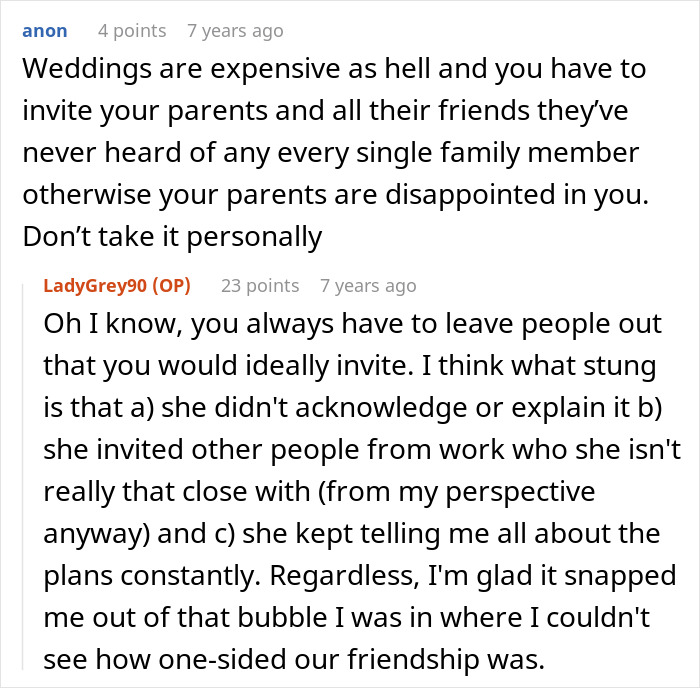 Woman Thinks She’s Found A Bestie At Work, Her Wedding Invite List Reveals She’s Just A Coworker Woman Thinks She’s Found A Bestie At Work, Her Wedding Invite List Reveals She’s Just A Coworker