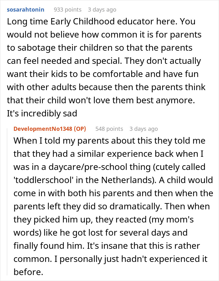 A screenshot showing comments on parents gaslighting a babysitter, revealing common issues with crying baby situations. A screenshot showing comments on parents gaslighting a babysitter, revealing common issues with crying baby situations.