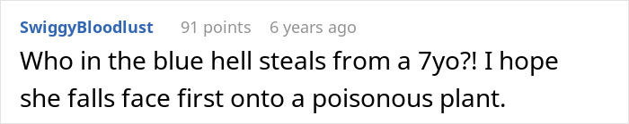 A comment expressing outrage over a grandma stealing from a stepson and showing her true colors.