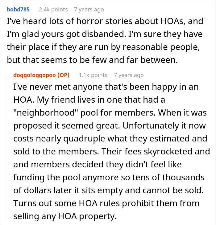 A homeowner faces HOA fines, then fights back by disbanding it, leading to a large, empty, and costly neighborhood pool. A homeowner faces HOA fines, then fights back by disbanding it, leading to a large, empty, and costly neighborhood pool.