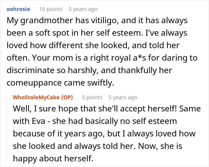 User reflects on grandmother's vitiligo, commends son for supporting his GF who also has vitiligo.
