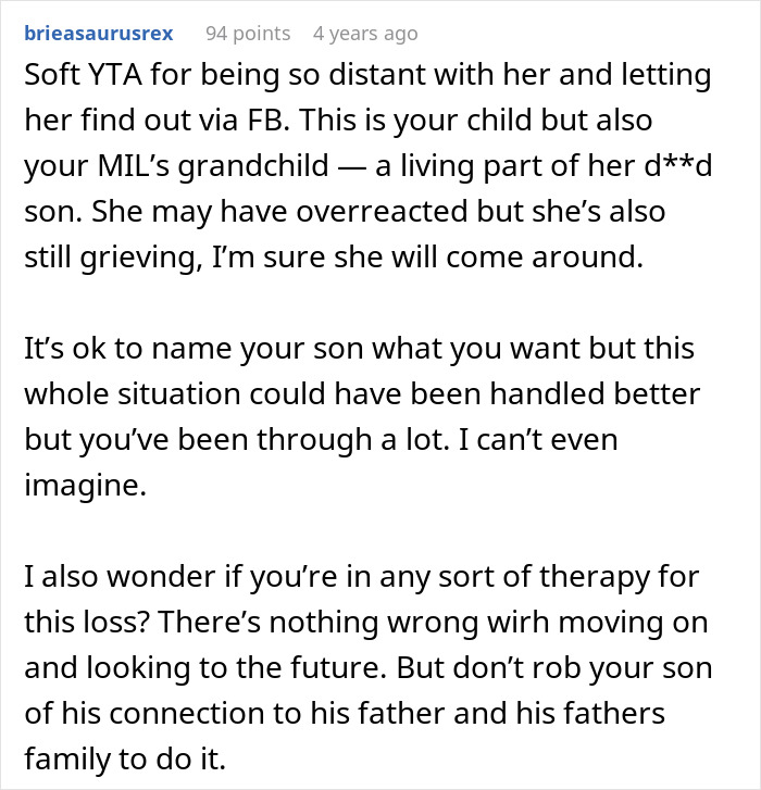 Widow Refuses To Honor Promise To Name Baby After Husband, Grieving MIL Livid And Confronts Her