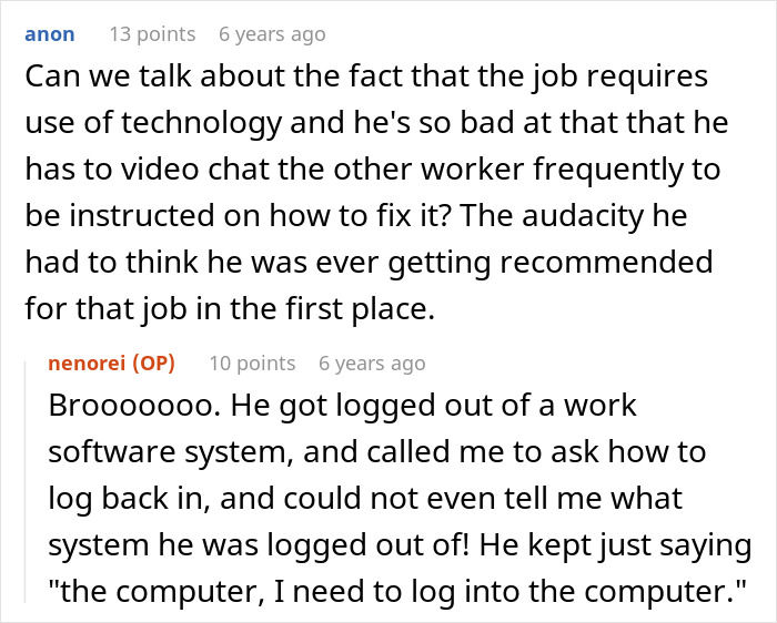 A screenshot of a Reddit thread about a coworker giving her number for tech help and the man misusing it to ask if she&rsquo;s married or single.