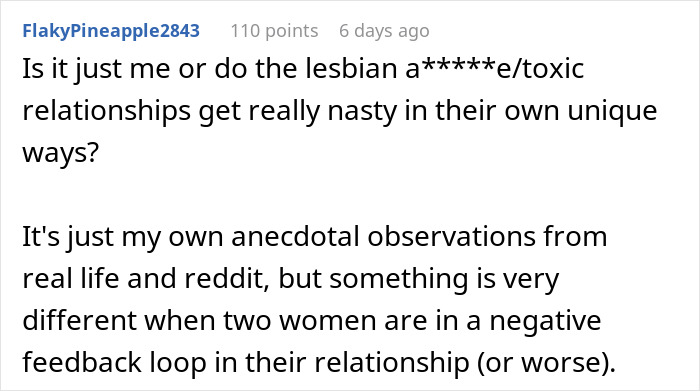 A comment discussing the dynamics of toxic relationships and red flags. A comment discussing the dynamics of toxic relationships and red flags.