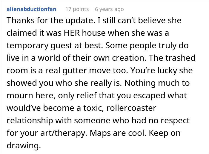 Woman moves into a guy's house, quickly deciding his boundaries no longer apply, creating relationship issues.