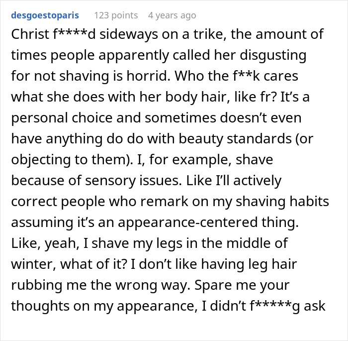 Woman Loses Rose-Tinted Glasses For BF After He Mocks Her Leg Hair Due To His Friends' Comments Woman Loses Rose-Tinted Glasses For BF After He Mocks Her Leg Hair Due To His Friends' Comments