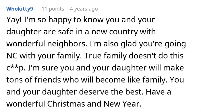 A comment of support for a woman who adopts sister's baby, expressing happiness for her and daughter's safety. A comment of support for a woman who adopts sister's baby, expressing happiness for her and daughter's safety.