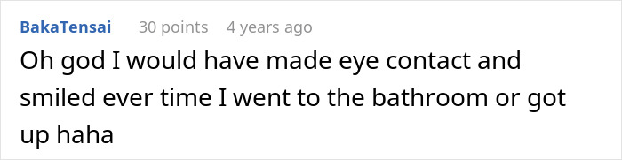 A comment about making eye contact and smiling at elderly passengers who stole seats on a plane. A comment about making eye contact and smiling at elderly passengers who stole seats on a plane.