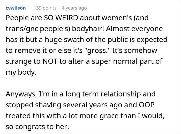 Woman Loses Rose-Tinted Glasses For BF After He Mocks Her Leg Hair Due To His Friends' Comments Woman Loses Rose-Tinted Glasses For BF After He Mocks Her Leg Hair Due To His Friends' Comments