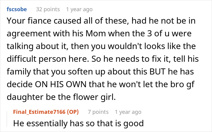 A screenshot of a Reddit comment suggesting how to handle a wedding dispute to prevent a family being torn apart. A screenshot of a Reddit comment suggesting how to handle a wedding dispute to prevent a family being torn apart.