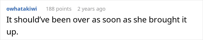 A direct comment stating that the open marriage should have ended when new rules were brought up after meeting another woman. A direct comment stating that the open marriage should have ended when new rules were brought up after meeting another woman.