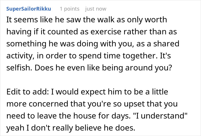 Screenshot of a Reddit comment criticizing a husband who left his pregnant relationship, highlighting his selfishness. Screenshot of a Reddit comment criticizing a husband who left his pregnant relationship, highlighting his selfishness.