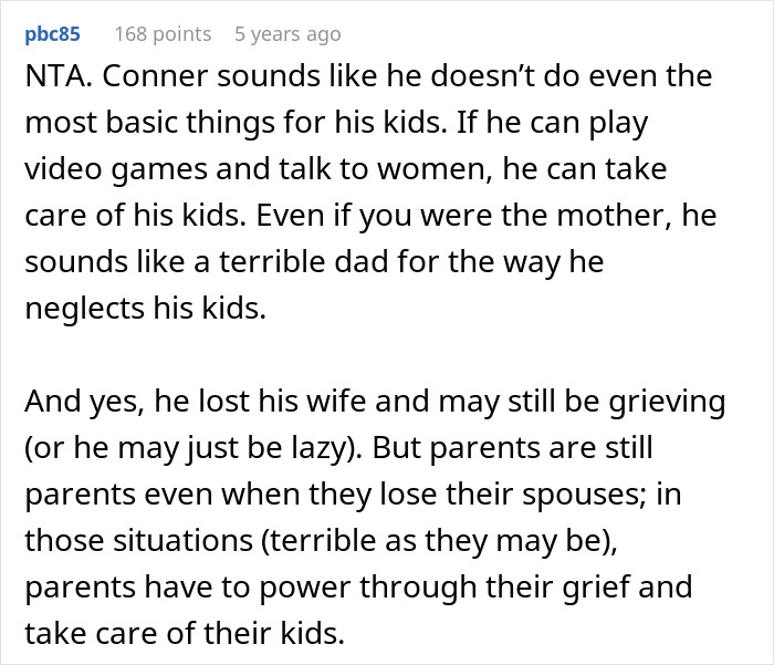 A comment section discussing a grieving guy moving in with his brother and sister-in-law, treating her WFH job like a babysitting service. A comment section discussing a grieving guy moving in with his brother and sister-in-law, treating her WFH job like a babysitting service.