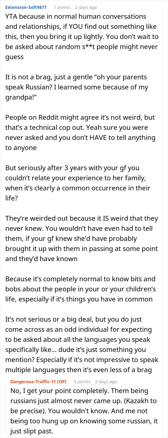 Guy's Accidental Russian Reveal Leaves GF's Parents Feeling Like He Was Hiding A Major Secret Guy's Accidental Russian Reveal Leaves GF's Parents Feeling Like He Was Hiding A Major Secret