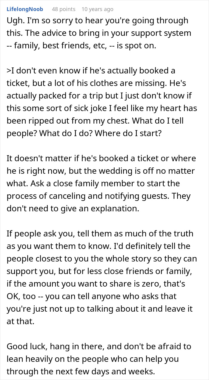 Man Leaves Fiancée Days Before Wedding With A One-Way Ticket And Barely Any Explanation Man Leaves Fiancée Days Before Wedding With A One-Way Ticket And Barely Any Explanation