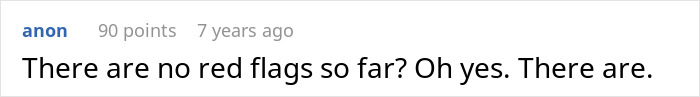 A comment asking if there are red flags about a BF having female friends, confirming there are.