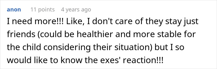 A Reddit comment asking for more about friends whose spouses are sleeping together. A Reddit comment asking for more about friends whose spouses are sleeping together.