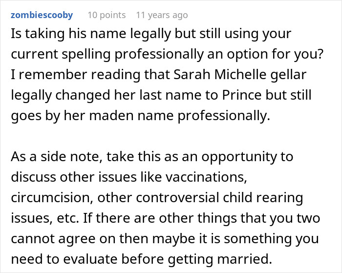 An awkward comment about using a maiden name professionally while sharing too much personal information. An awkward comment about using a maiden name professionally while sharing too much personal information.