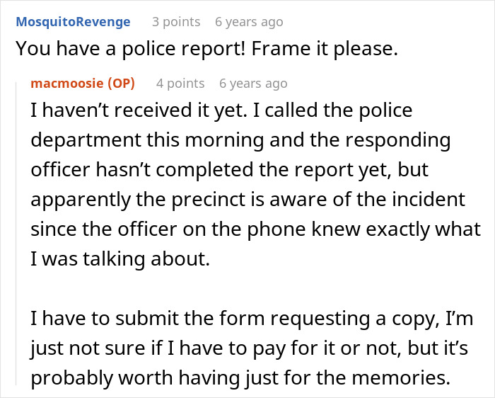 Discussion about the weapon incident, with advice to file a police report and details on obtaining the report.