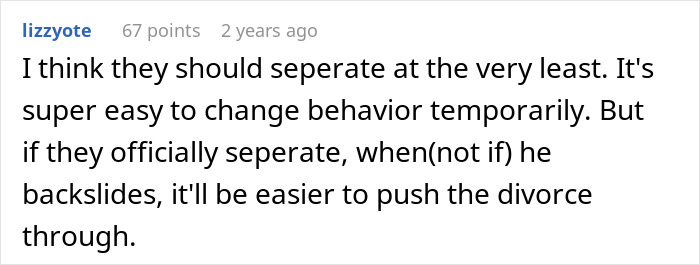 A comment about MIL driving woman to leave her son, advising separation to facilitate a potential divorce. A comment about MIL driving woman to leave her son, advising separation to facilitate a potential divorce.
