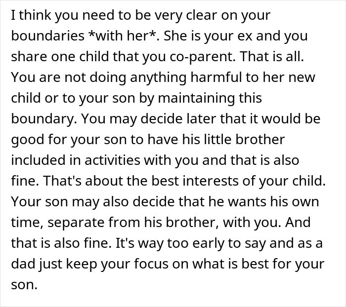 A screenshot of a comment advising a husband to maintain boundaries after his wife cheats and makes ludicrous demands. A screenshot of a comment advising a husband to maintain boundaries after his wife cheats and makes ludicrous demands.