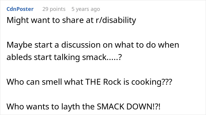 A comment section discussing sharing the story on r/disability about a mom's mistake regarding a prosthetic ear. A comment section discussing sharing the story on r/disability about a mom's mistake regarding a prosthetic ear.