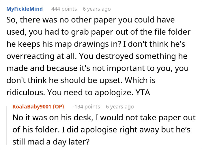 A Reddit thread discussing a woman moving into a guy's house and dismissing his boundaries.